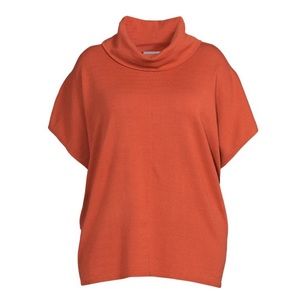 NEW Eloquii Elements Mock Neck Tunic Sweater- Burnt Orange